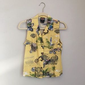 Harley Davidson Sleeveless Button-down